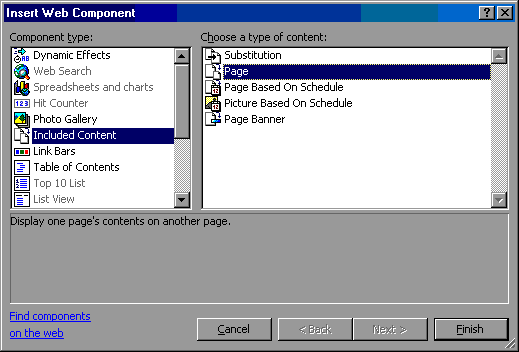  including pages with webbot