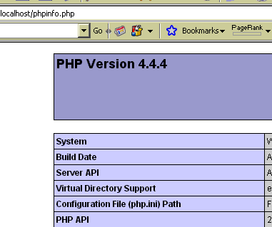 test php install