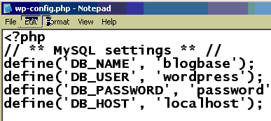 Wordpress config file